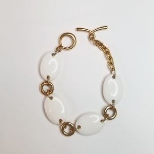 VINTAGE | Liz Claiborne | Gold Tone & White Bracelet